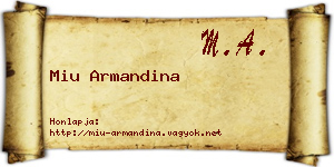Miu Armandina névjegykártya